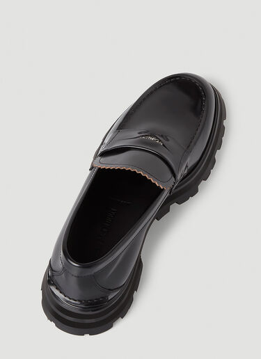 Alexander McQueen 贝壳边鞋舌便士乐福鞋 黑 amq0147044