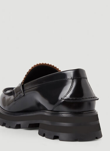 Alexander McQueen 贝壳边鞋舌便士乐福鞋 黑 amq0147044