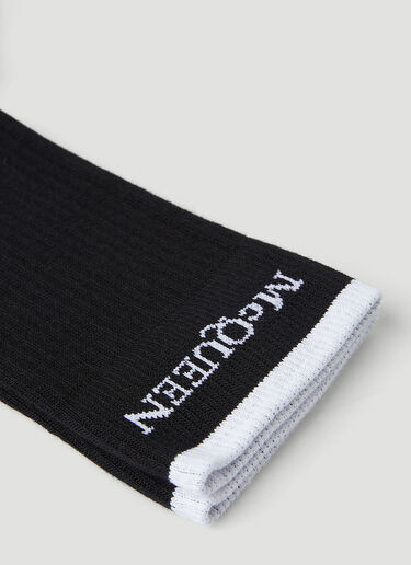 Alexander McQueen Reversible Logo Trim Socks Black amq0148035
