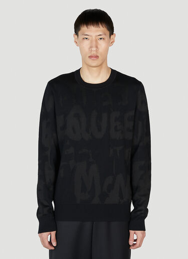 로고 스웨터 Alexander McQueen 로고 스웨터 블랙 amq0151007