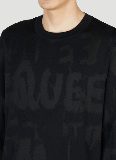 로고 스웨터 Alexander McQueen 로고 스웨터 블랙 amq0151007