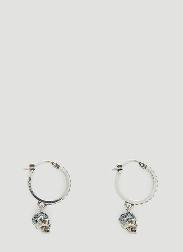Skull Creole Mini Hoop Earrings Alexander McQueen Skull Creole Mini Hoop Earrings Silver amq0243098