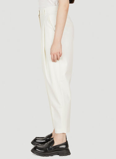 Alexander McQueen 이그재거레이티드 플리트 테일러드 팬츠 화이트 amq0248008
