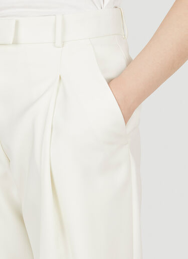 Alexander McQueen 이그재거레이티드 플리트 테일러드 팬츠 화이트 amq0248008