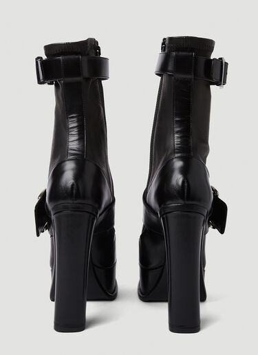 박스카 버클 힐 부츠 Alexander McQueen 박스카 버클 힐 부츠 블랙 amq0250060
