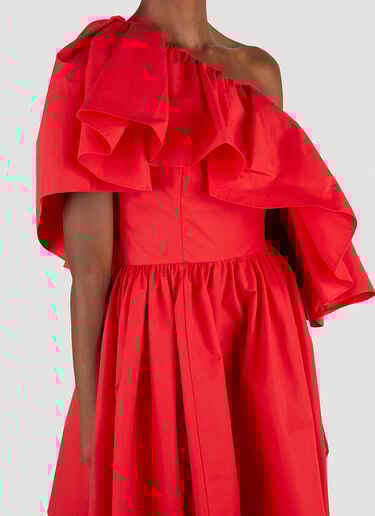 Asymmetric Ruffle Mini Dress Alexander McQueen Asymmetric Ruffle Mini Dress Red amq0250065