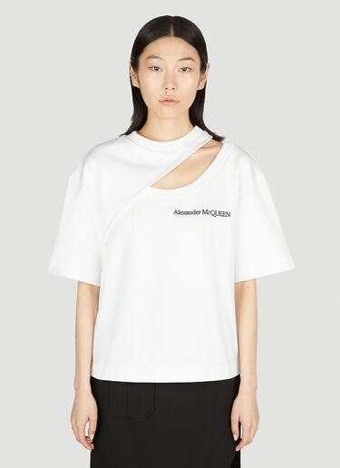 Slash Cut T-Shirt Alexander McQueen Slash Cut T-Shirt White amq0251091