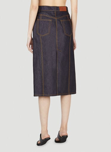Alexander McQueen 대조적인 스티치 데님 스커트 블루 amq0252022