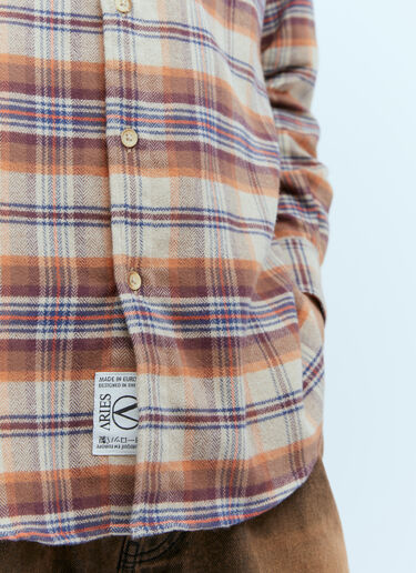 Plaid Flannel Shirt Aries Plaid Flannel Shirt Brown ari0154008