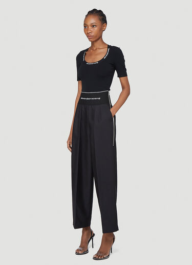 Logo-Trimmed T-Shirt Alexander Wang Logo-Trimmed T-Shirt Black awg0242005