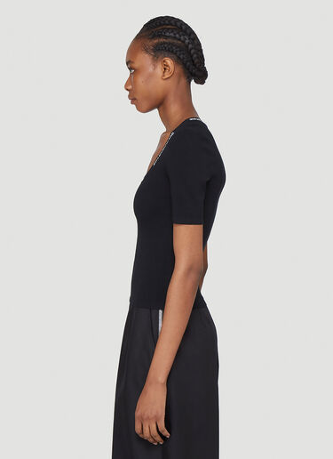 Logo-Trimmed T-Shirt Alexander Wang Logo-Trimmed T-Shirt Black awg0242005