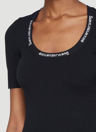 Logo-Trimmed T-Shirt Alexander Wang Logo-Trimmed T-Shirt Black awg0242005