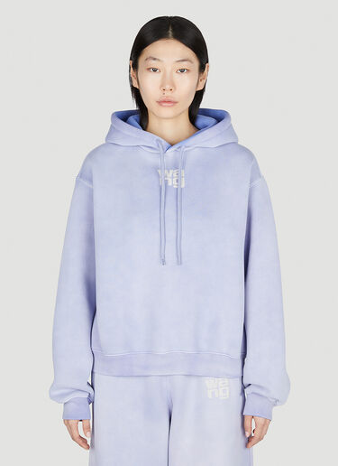 Logo Print Hooded Sweatshirt Alexander Wang Logo Print Hooded Sweatshirt Purple awg0251014