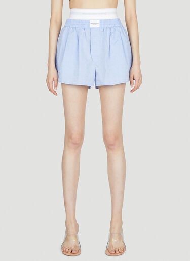 徽标贴饰平角短裤 Alexander Wang 徽标贴饰平角短裤 蓝色 awg0251025