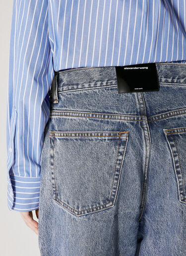 웨이브 커프 와이드 진 Alexander Wang 웨이브 커프 와이드 진 블루 awg0253003