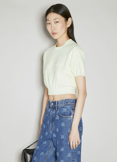 压花徽标短款罗纹 T 恤 Alexander Wang 压花徽标短款罗纹 T 恤 黄色 awg0253062