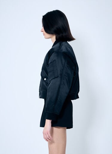Alexander Wang Logo Embroidered Bomber Jacket Black awg0259010