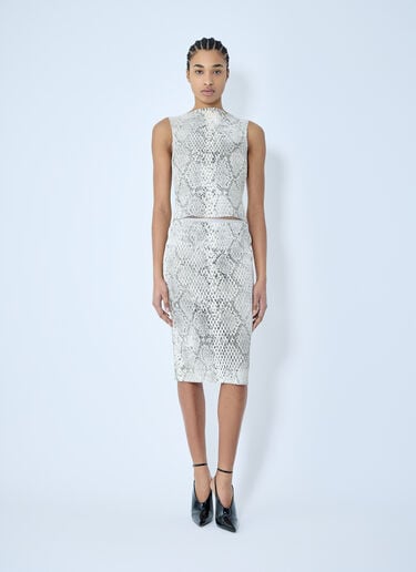 Alexander Wang Snake-Print Embossed Tank Top White awg0259012