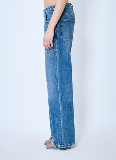 Alexander Wang Dip-Side Jeans With Exposed Lace Underwear Blue awg0259028