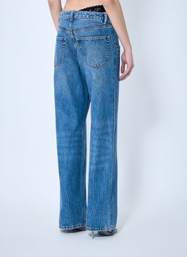 Alexander Wang Dip-Side Jeans With Exposed Lace Underwear Blue awg0259028