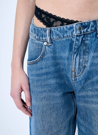 Alexander Wang Dip-Side Jeans With Exposed Lace Underwear Blue awg0259028