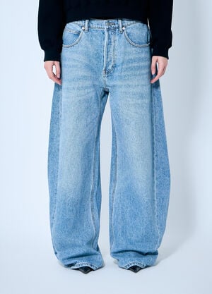 Alexander Wang 宽大圆弧低腰牛仔裤  蓝色 awg0259029