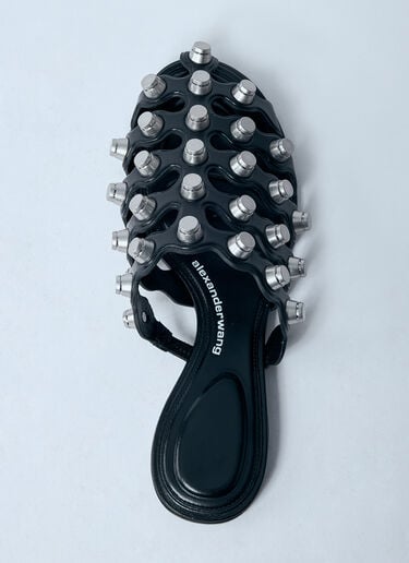 Alexander Wang Rexa Cage Leather Slides Black awg0259035
