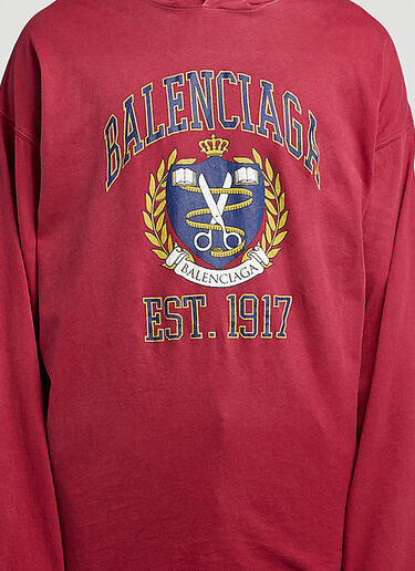 Est 1917 Hooded Sweatshirt Balenciaga Est 1917 Hooded Sweatshirt Red bal0146030