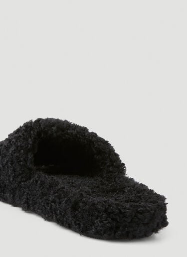 Furry Faux Shearling Slides Balenciaga Furry Faux Shearling Slides Black bal0147021