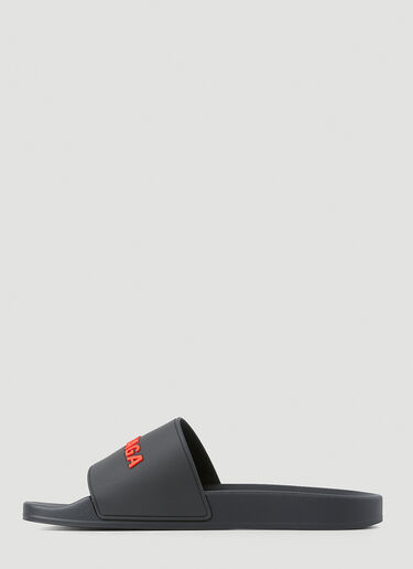 Logo Pool Slides Balenciaga Logo Pool Slides Black bal0147068