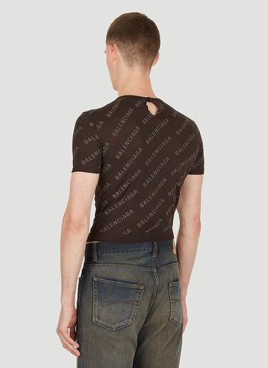 로고 모티프 크롭 탑 Balenciaga 로고 모티프 크롭 탑 브라운 bal0149011