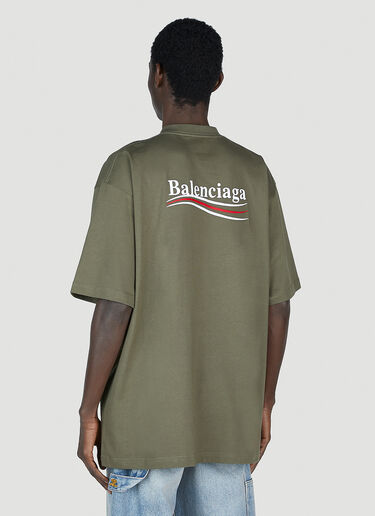 Balenciaga Logo Print T-Shirt Khaki bal0151023