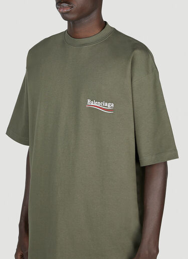 Logo Print T-Shirt Balenciaga Logo Print T-Shirt Khaki bal0151023