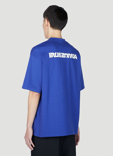 로고 프린트 티셔츠 Balenciaga 로고 프린트 티셔츠 블루 bal0151026