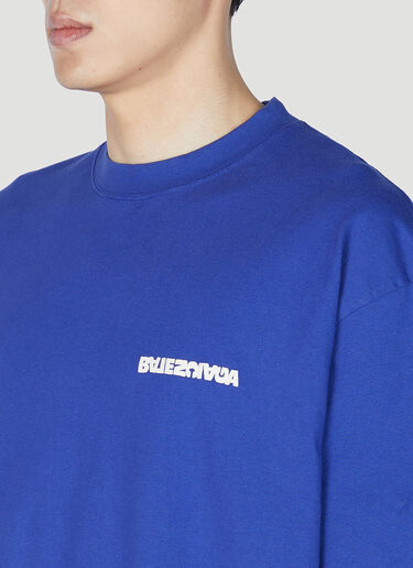 로고 프린트 티셔츠 Balenciaga 로고 프린트 티셔츠 블루 bal0151026
