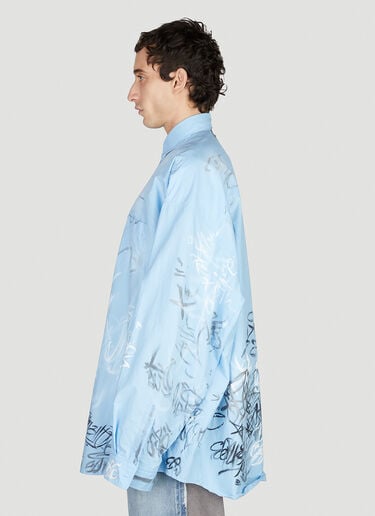 Balenciaga Graffiti Shirt Blue bal0152036