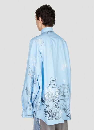 Balenciaga Graffiti Shirt Blue bal0152036
