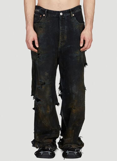Destroyed Jeans Balenciaga Destroyed Jeans Black bal0152042