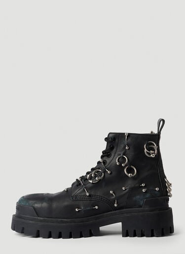 Balenciaga Strike 20mm Pierced Boots Black bal0154033