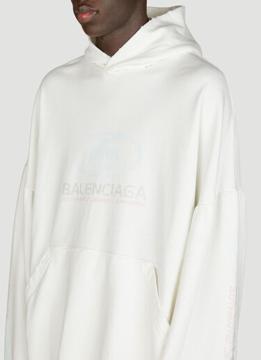 Surfer Round Hooded Sweatshirt Balenciaga Surfer Round Hooded Sweatshirt White bal0155020