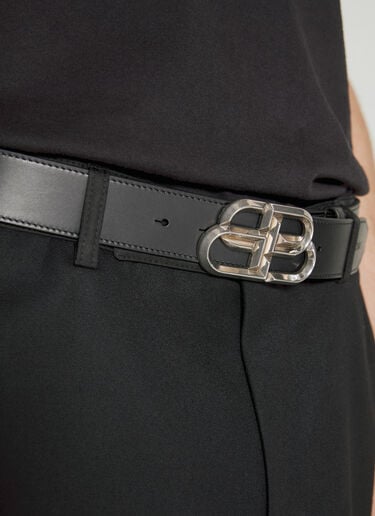 Balenciaga BB 皮革腰带 黑色 bal0155043
