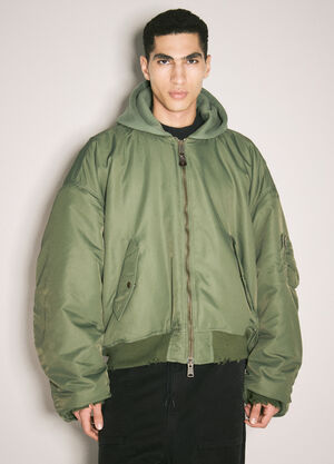 Balenciaga 다이드 후드 봄버 재킷 그린 bal0157012
