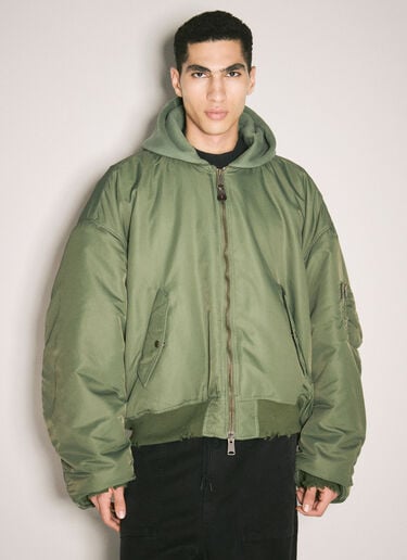 染色连帽飞行员夹克 Balenciaga 染色连帽飞行员夹克 绿色 bal0157012