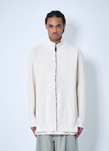 Balenciaga 編み込みジップアップセーター ホワイト bal0159005