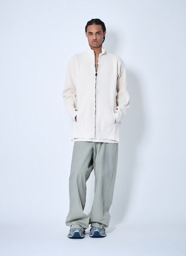 Balenciaga 編み込みジップアップセーター ホワイト bal0159005