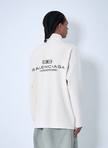 Balenciaga 編み込みジップアップセーター ホワイト bal0159005