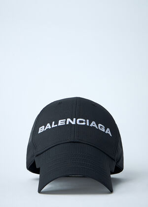 Balenciaga Logo Motif Baseball Cap Black bal0161026