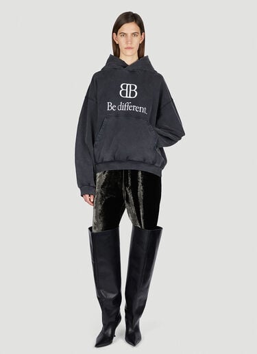 Balenciaga Logo Motif Hooded Sweatshirt Black bal0250034