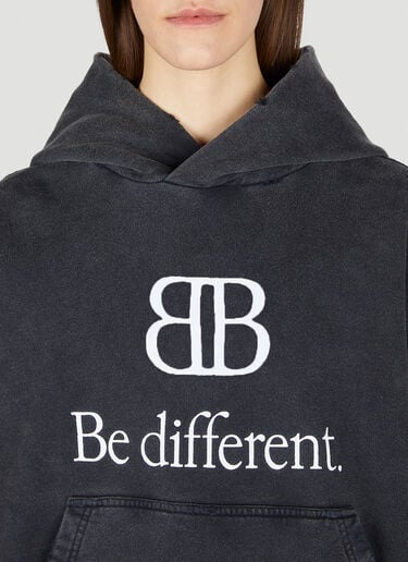Balenciaga Logo Motif Hooded Sweatshirt Black bal0250034