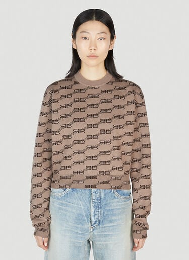 BB Monogram Sweater Balenciaga BB Monogram Sweater Beige bal0251013